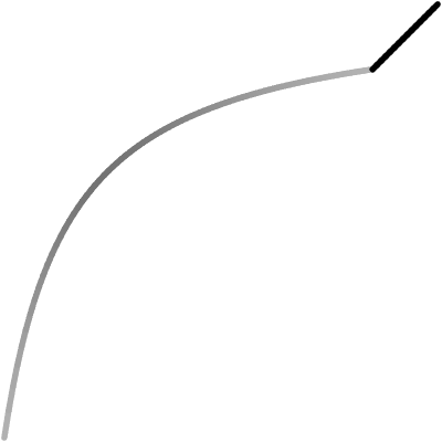 The ideal curve, with darkness set by the theoretical density formula